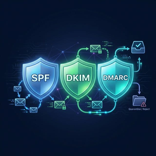 SPF, DKIM and DMARC — The Three Shields of Email Authentication