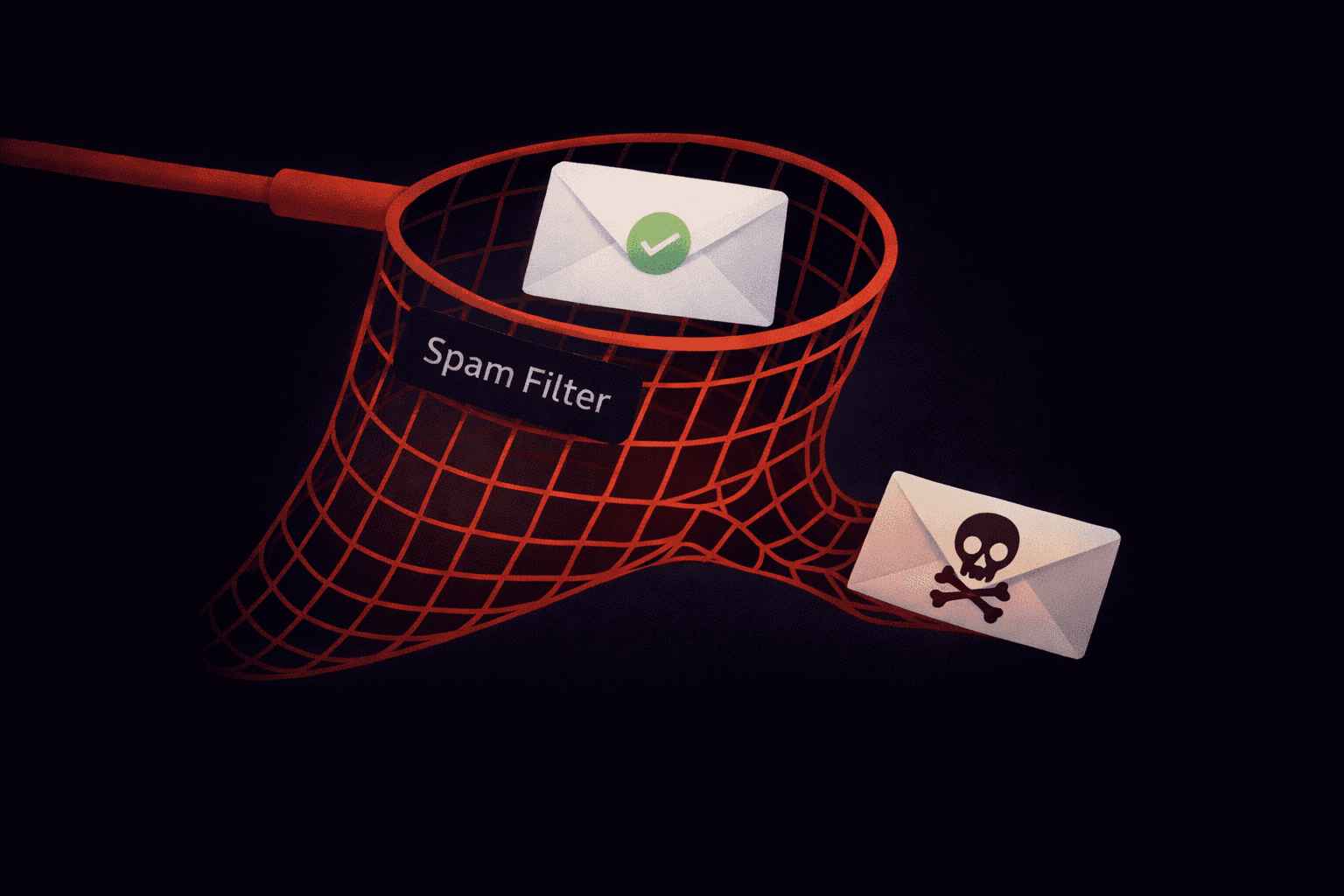 Clean email caught in a spam filter net while a suspicious email slips through